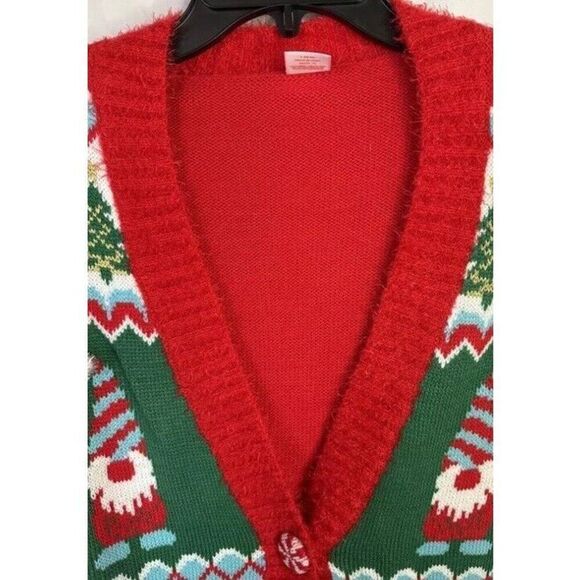 Holiday Time Women's Large, XL Gnome Ugly Christmas Cardigan Sweater NWT - Picture 2 of 13